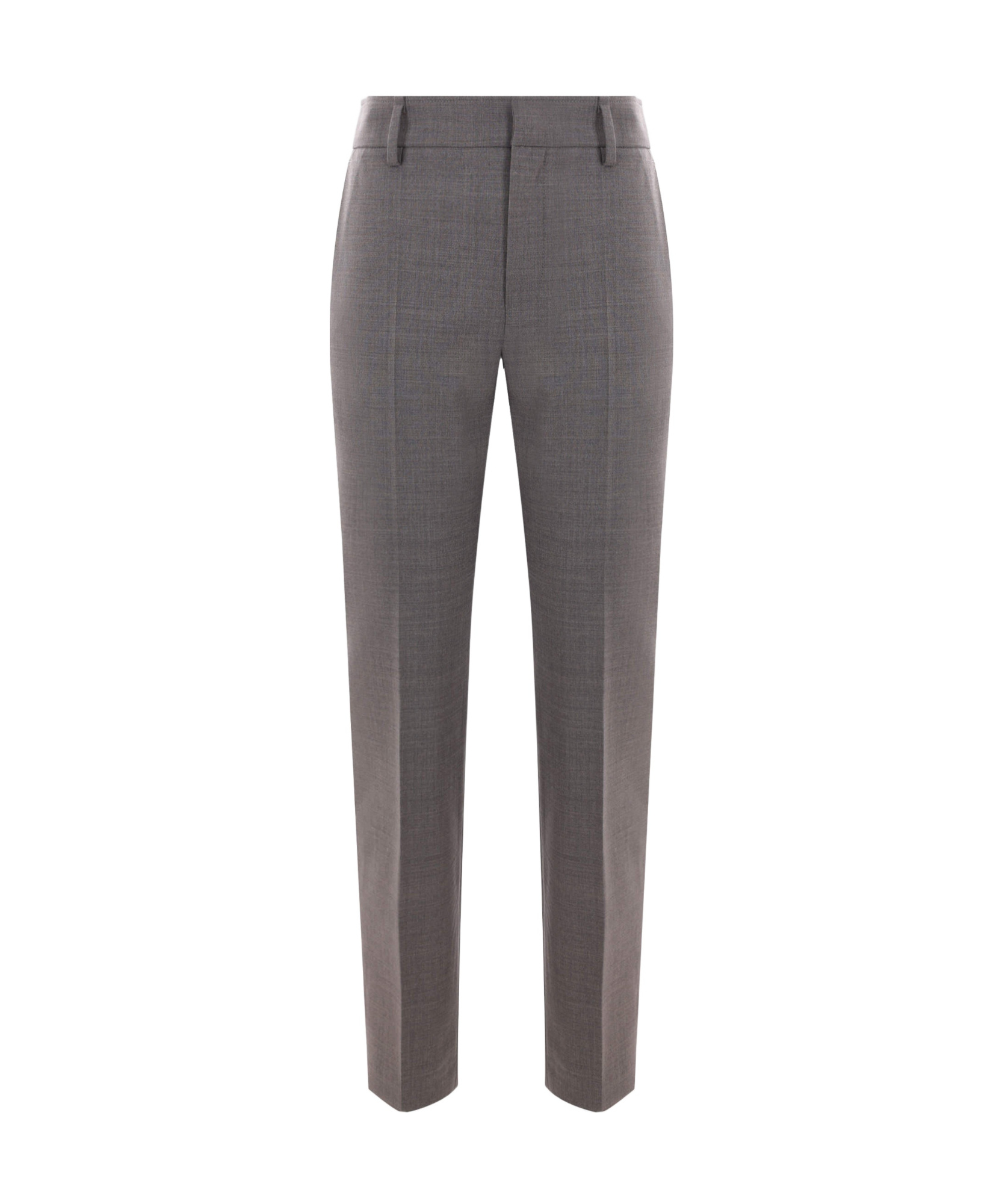 Brunello Cucinelli Mélange-effect Tailored Trousers In Gray