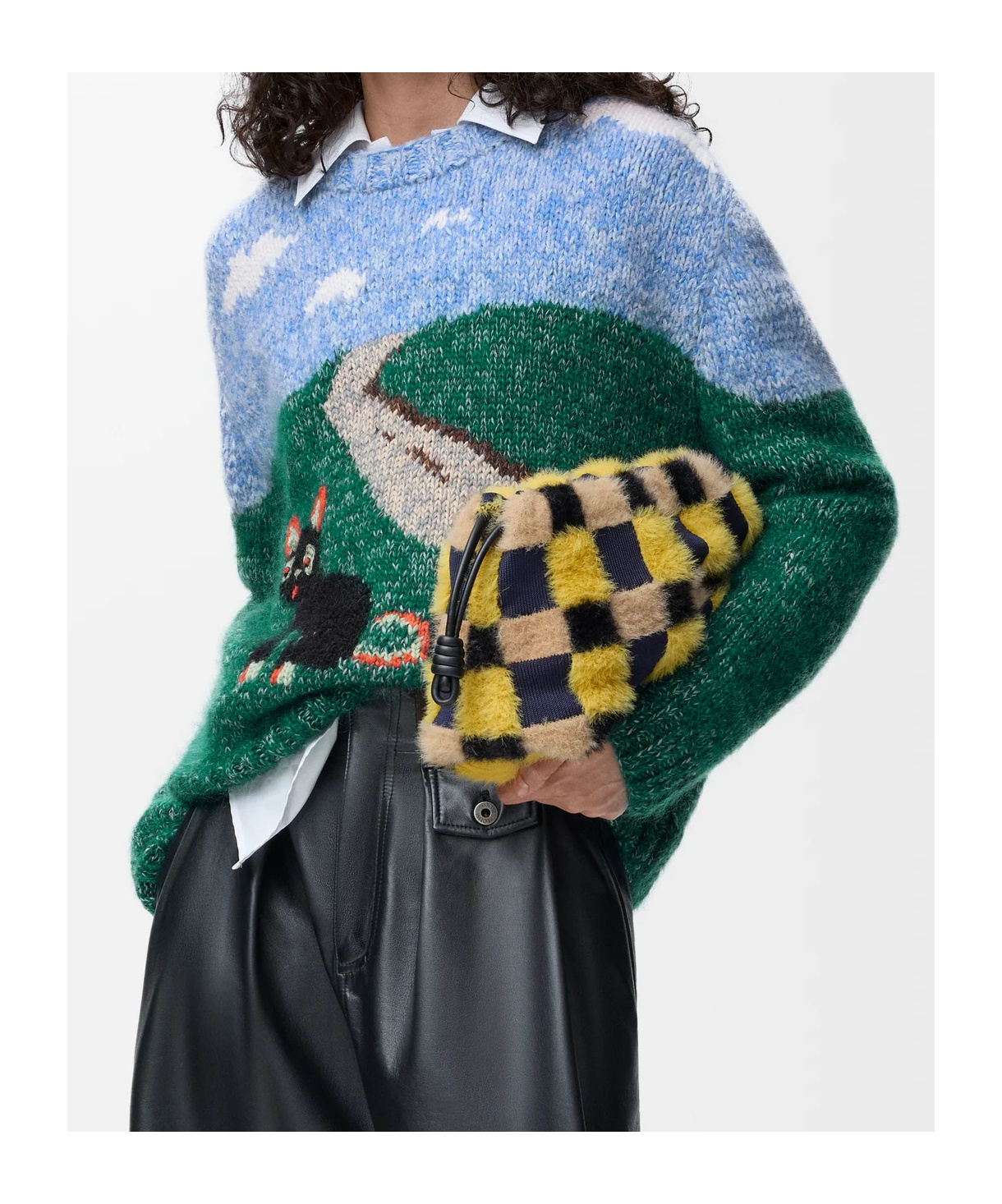 Loewe Sweater In Wool And Mohair In Blue