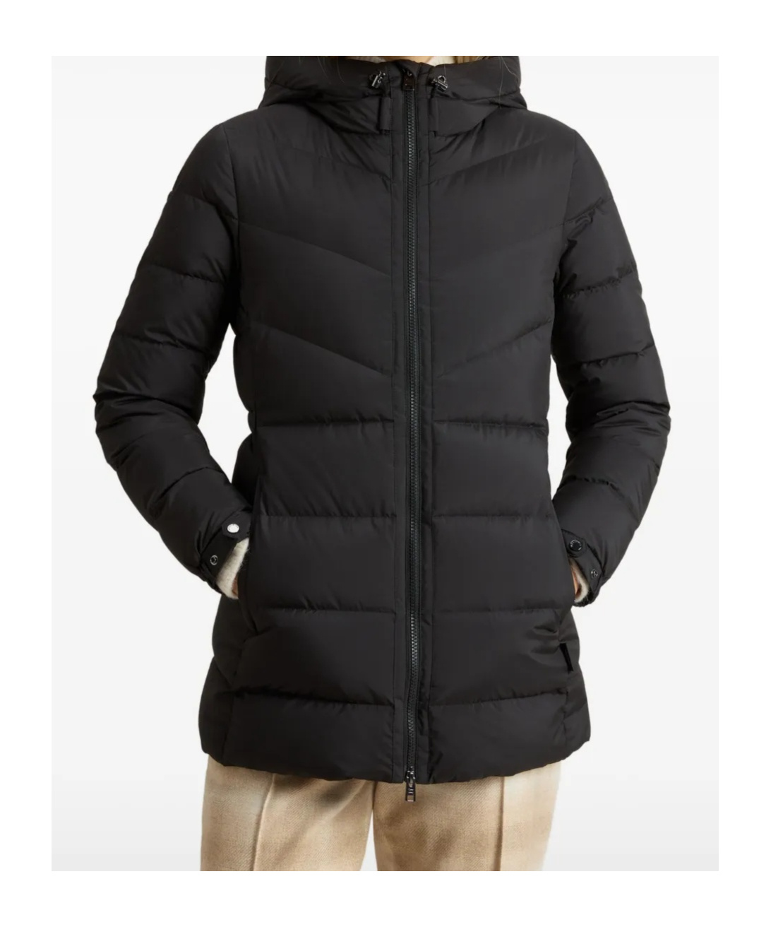 Woolrich Shirley Down Jacket In Microfiber In Black
