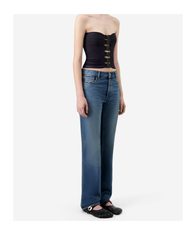 Coperni Multi-button Corset Top In Black