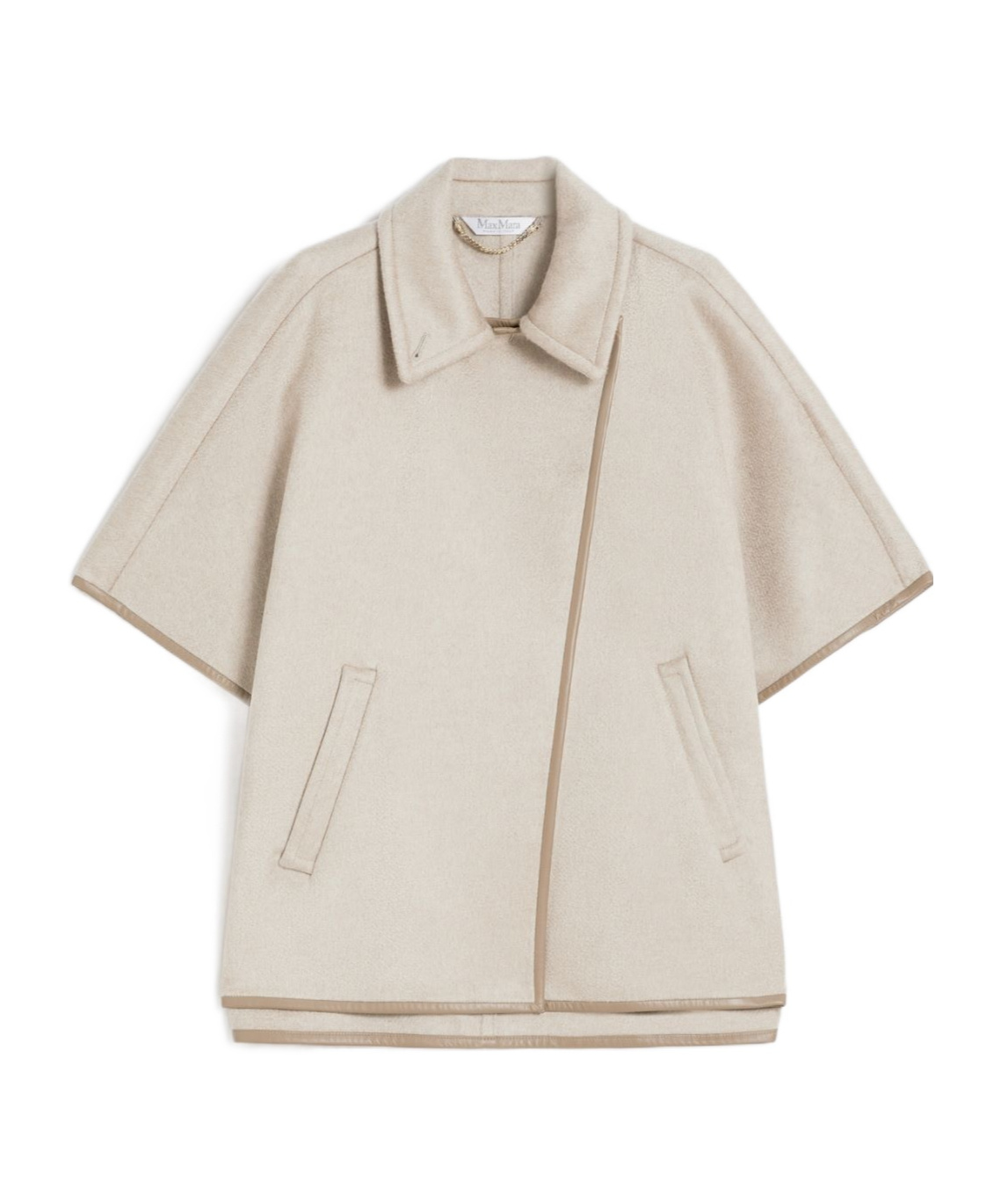 Max Mara Cashmere Zibeline Cape In Neutral