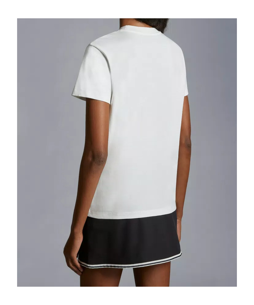 Moncler Logo-embroidered Crewneck T-shirt In White