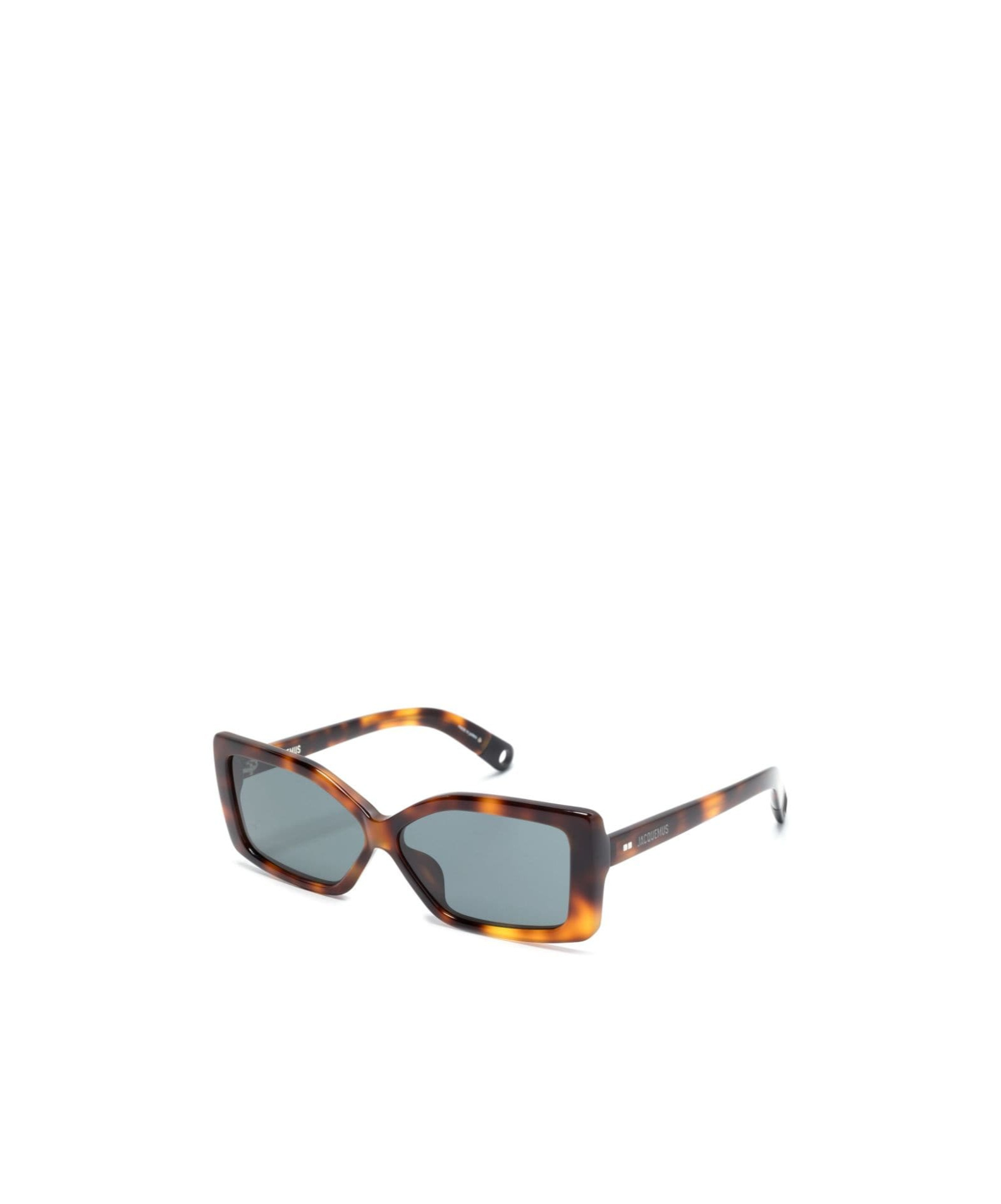 Jacquemus Womens Tortoiseshell Spiaggia Rectangle-frame Acetate Sunglasses In Gray