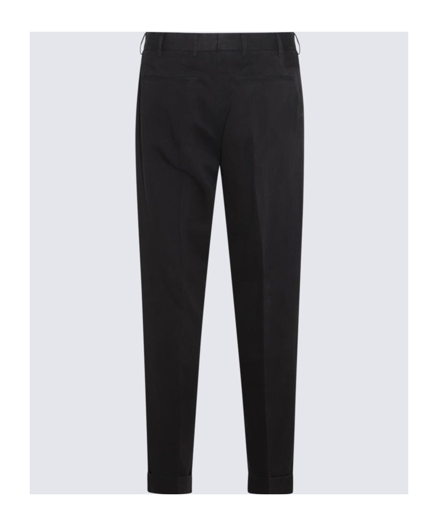 Pt01 Cotton-blend Tailored Trousers In Black