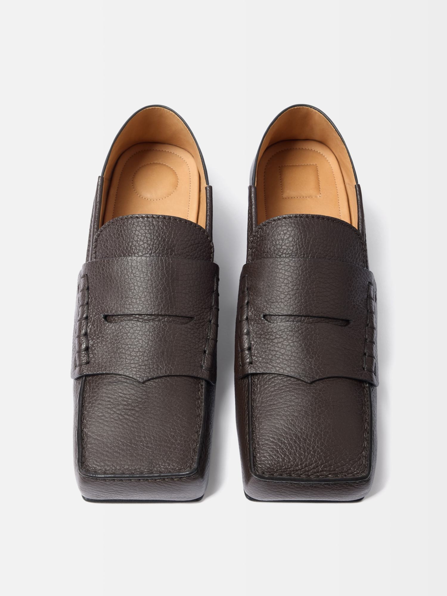 Jacquemus Square-toe Loafers In Brown