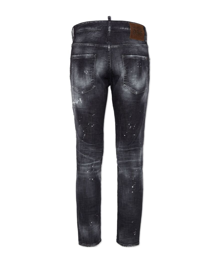 Dsquared2 Slim Fit Distressed Black Jeans With Edgy Detailing In Black