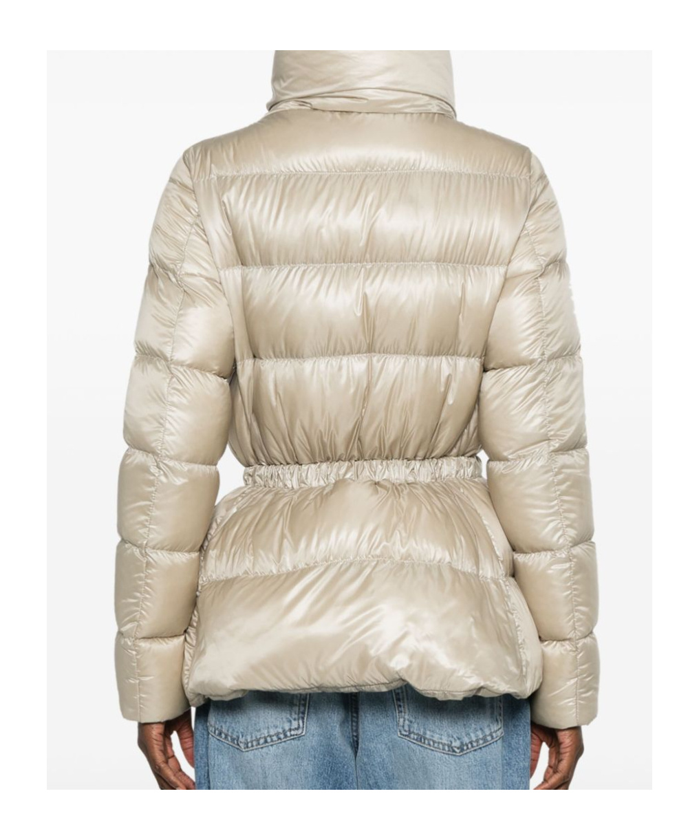 Herno Belted Short Down Jacket In Nude