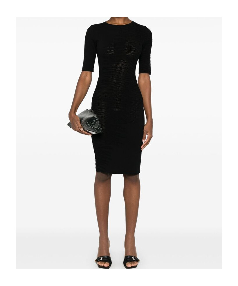 Roberto Cavalli Openwork-areas Mini Dress In Black