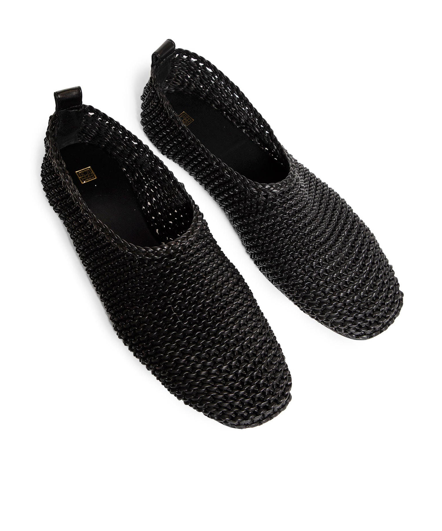 Totême Womens Black Woven-texture Leather Ballet Flats Eur 36 / 3 Uk In Black