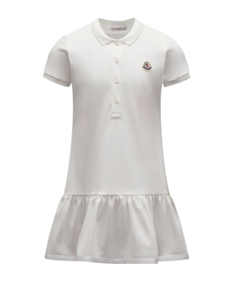 Moncler Short Sleeve Dress In White