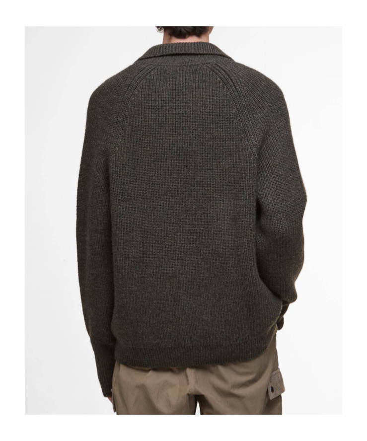 Barbour Garthman Knitted Zip-up Jumper In Gray
