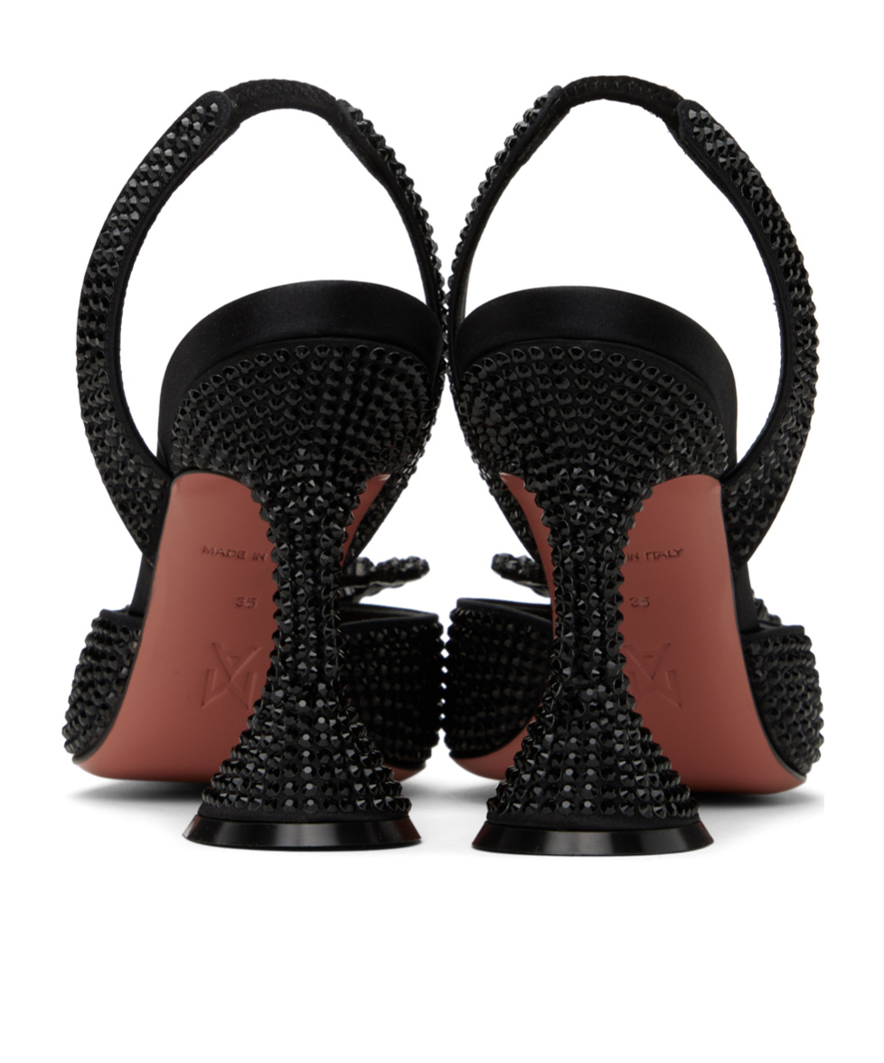 Amina Muaddi Rosie Crystal High Heels In Black