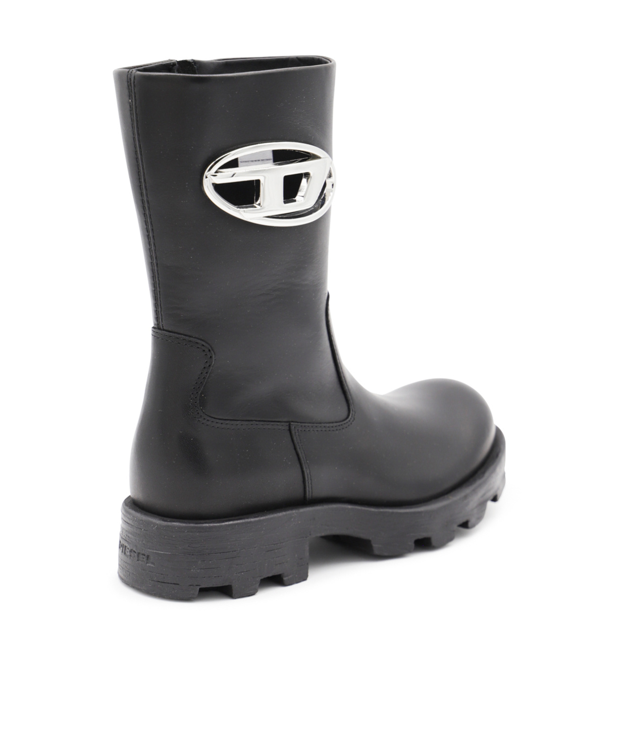 Diesel D Logo Ankle Boots In Black