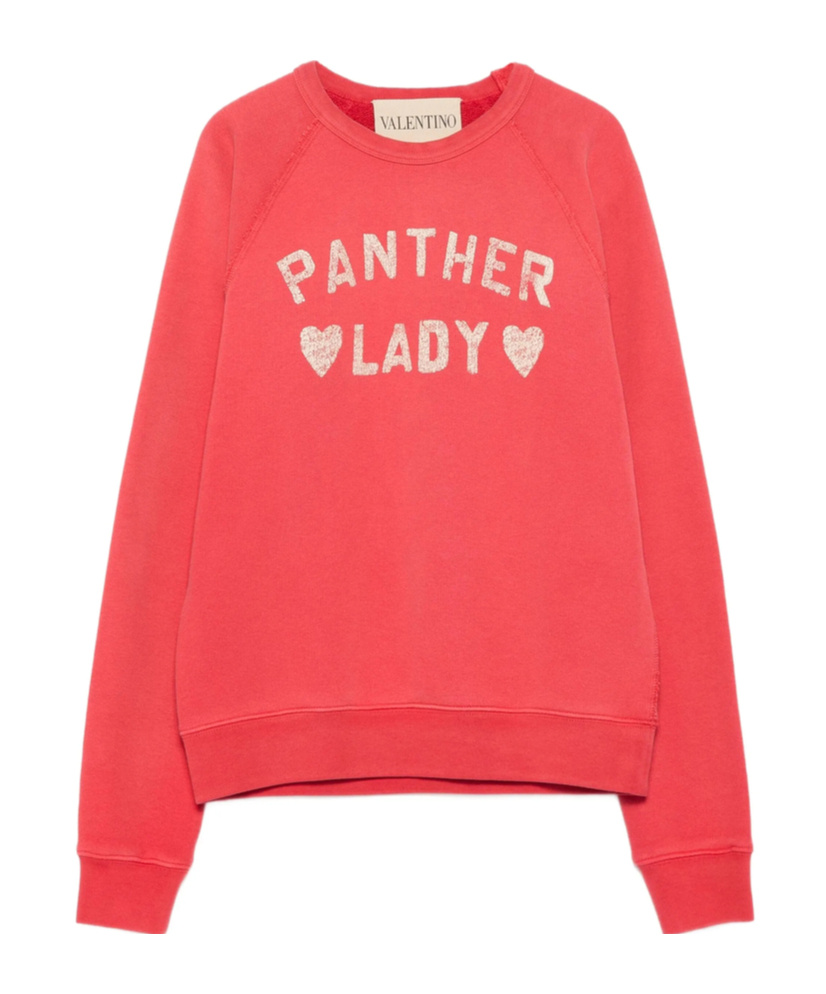 Valentino Garavani Panther Lady Sweatshirt In Red