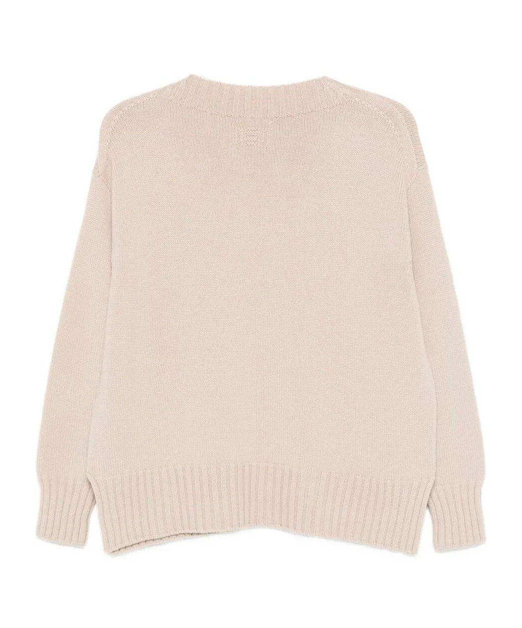 Drumohr Round-neck Wool Sweater In Neutral