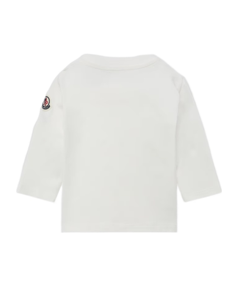 Moncler Enfant Logo Printed Crewneck T-shirt In White