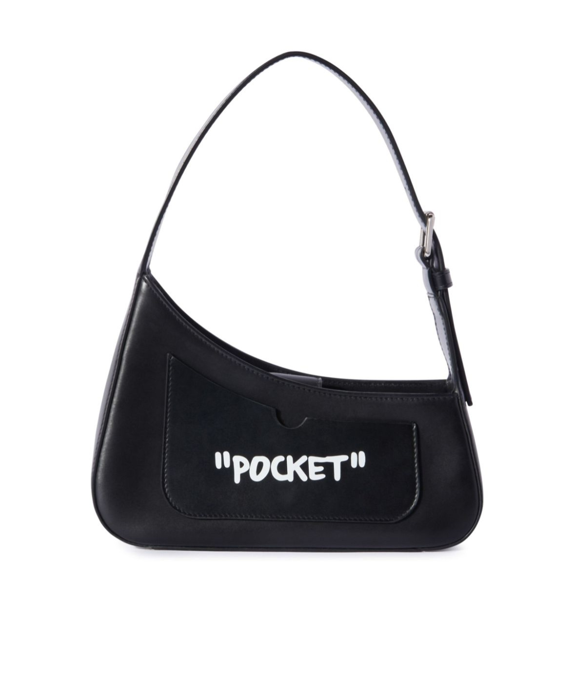 Off-white Jitney Quote Leather Shoulder Bag In Black
