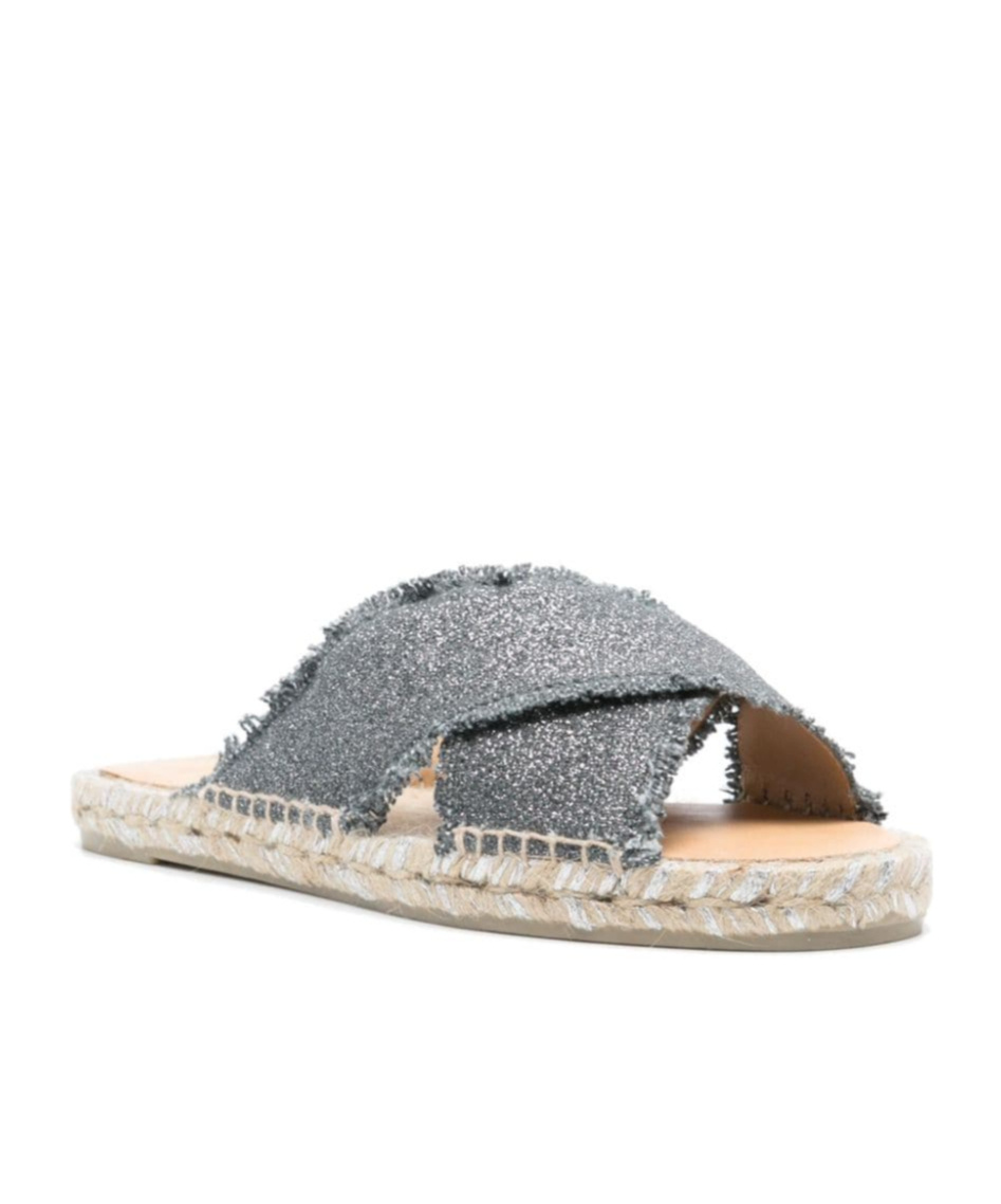 Shop Castaã±er Castañer Palmera Crossover Strap Flat Sandals In Gray