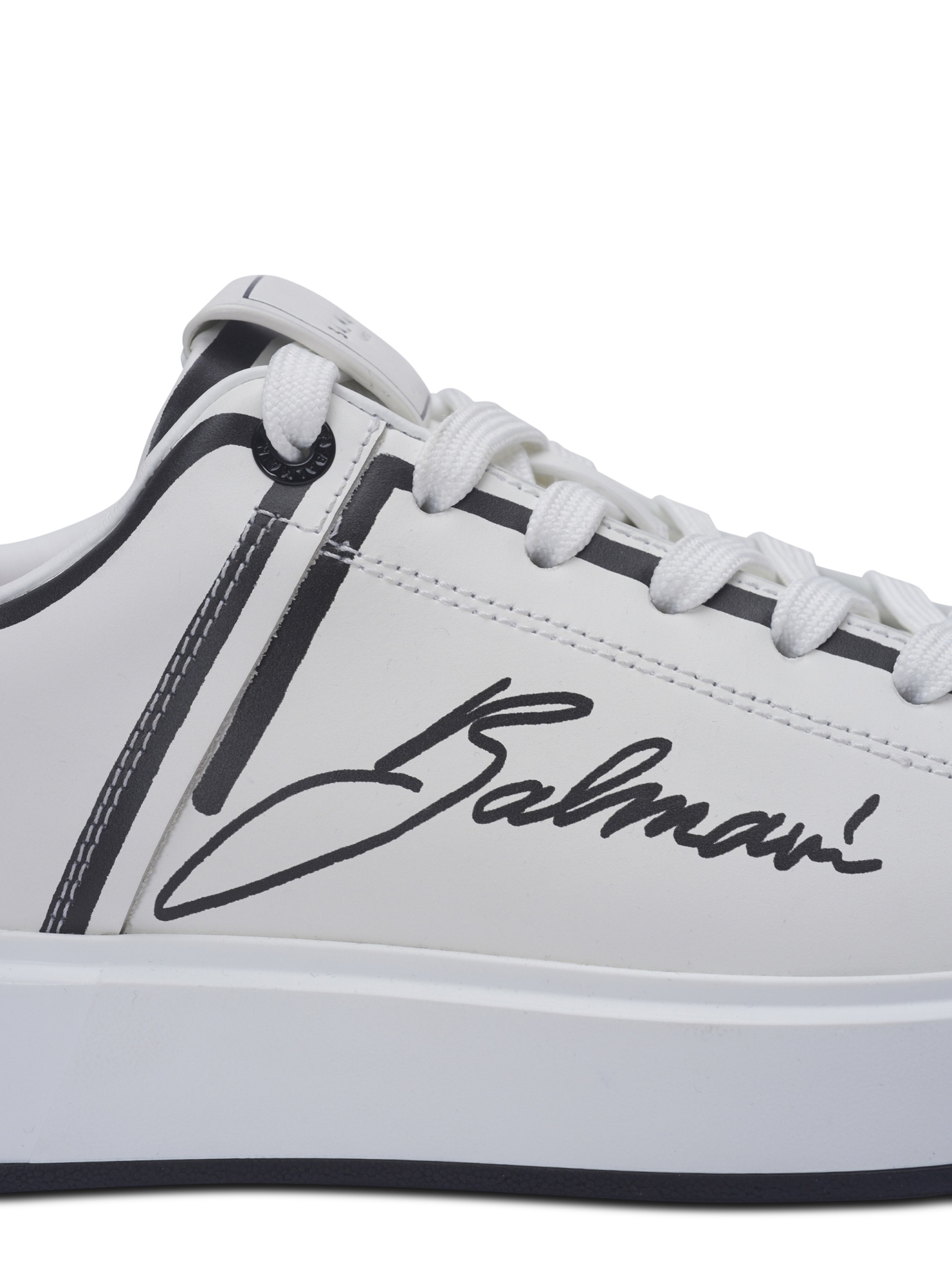 BALMAIN B-COURT PRINTED CALFSKIN TRAINERS