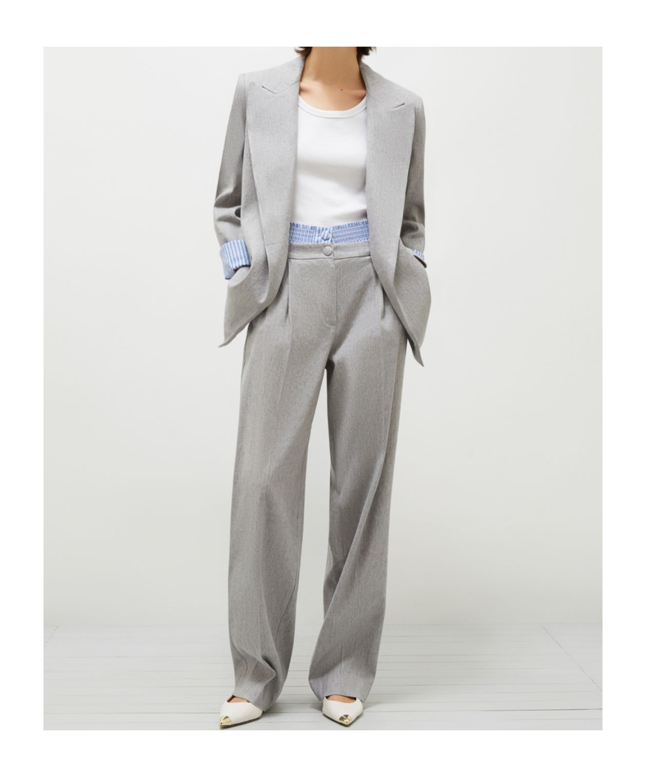 Shop Marella Blended Suit Coat In Gray