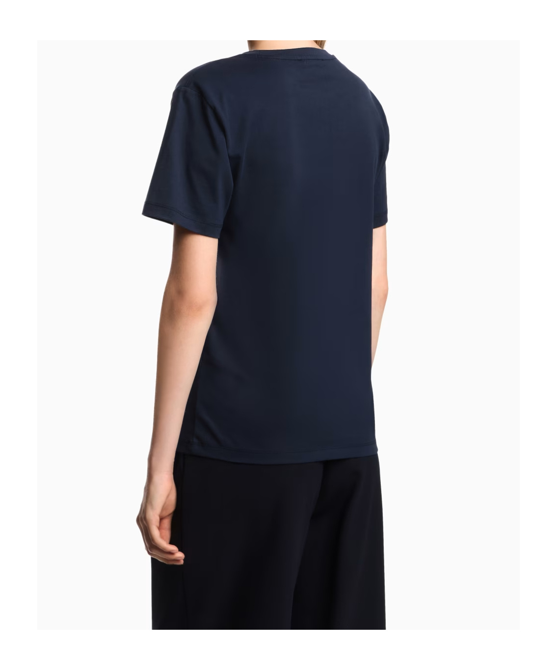 Emporio Armani Asv Winter Urbanism Capsule Collection Organic-jersey T-shirt With Logo Embroidery In Blue