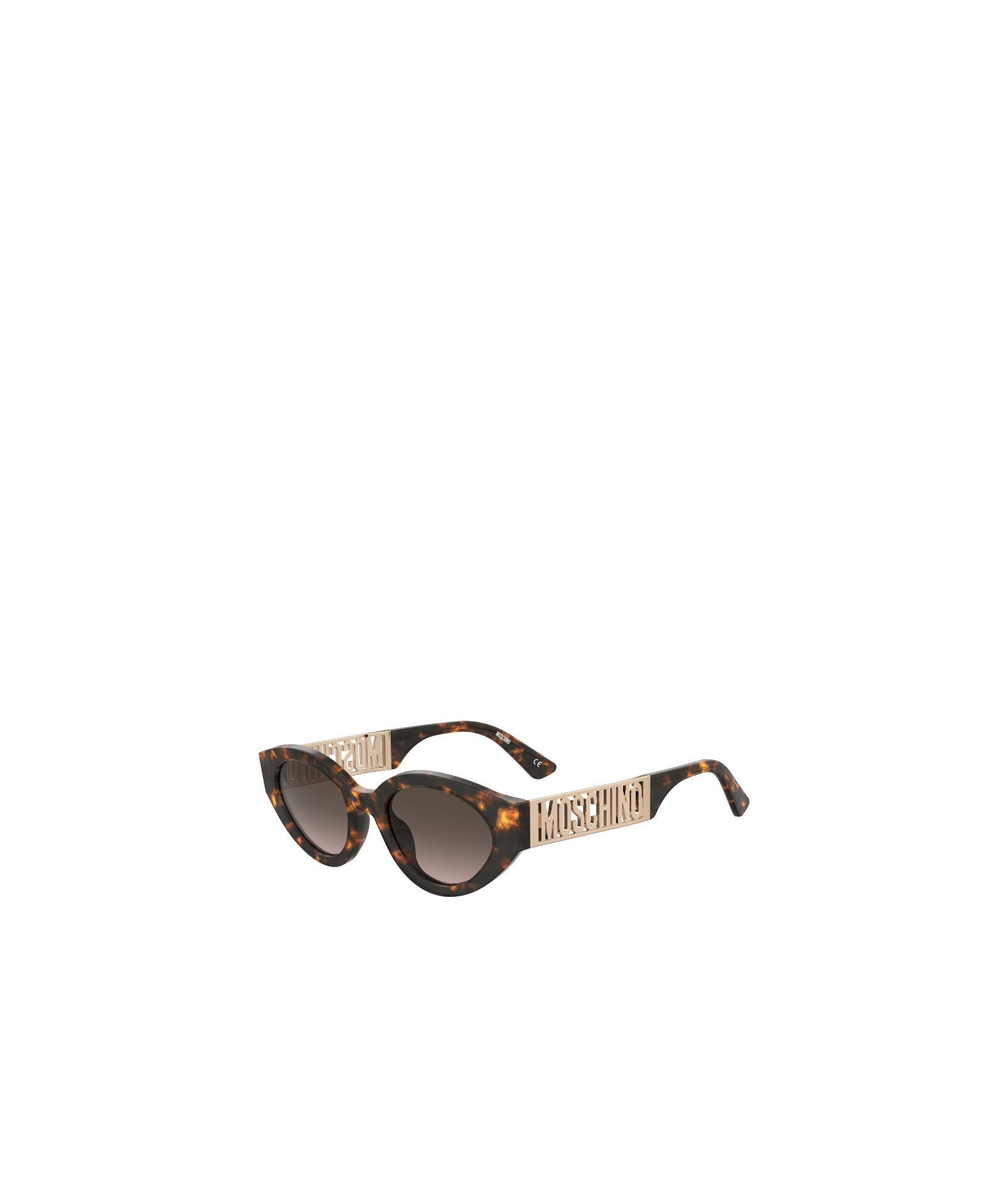 Moschino Oval Frame Logo Sunglasses In Multicolor