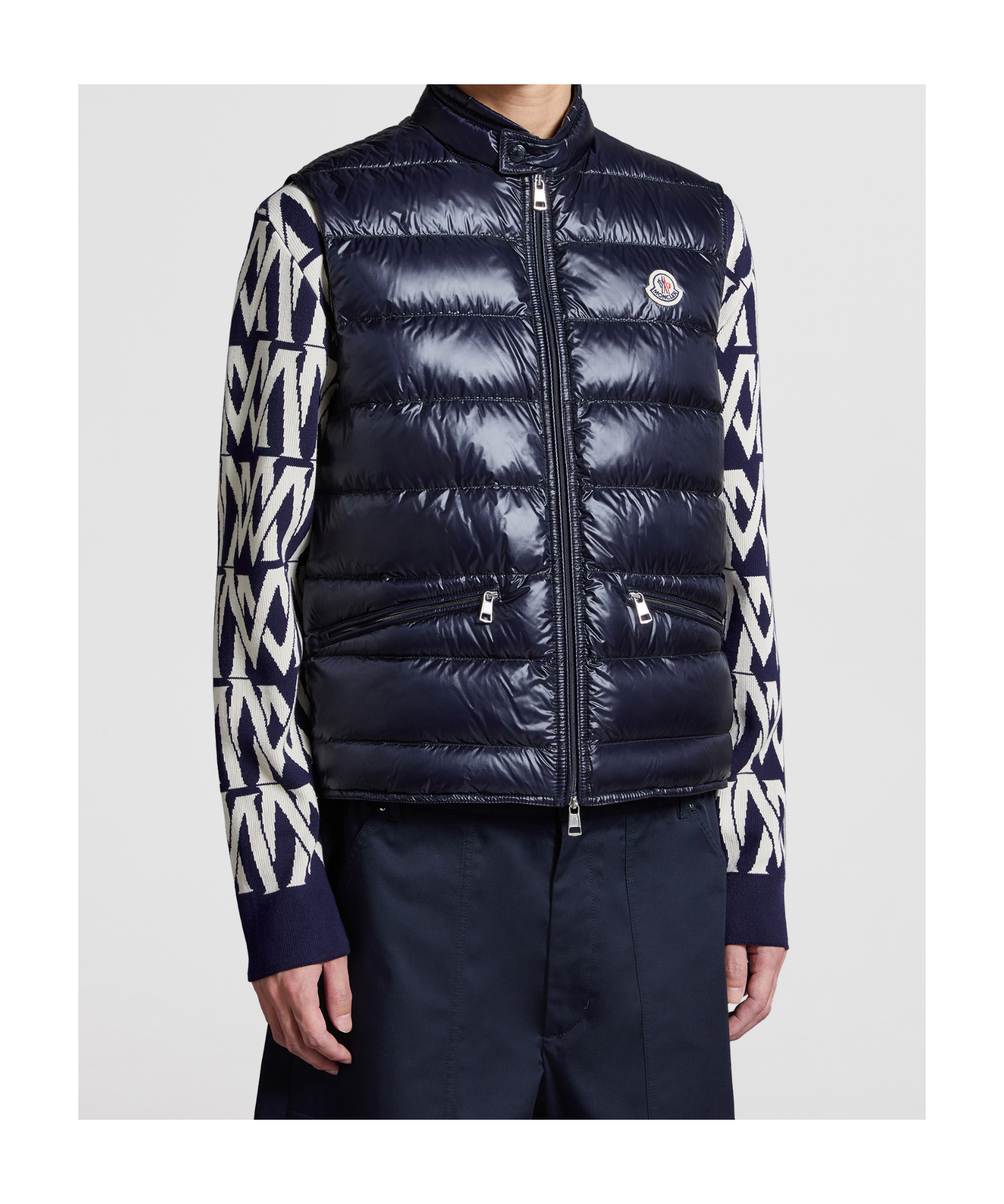 Moncler Doudoune Sans Manches Gui Repliable In Blue