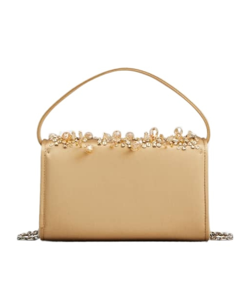 Roger Vivier Pilgrim Micro Bag In Satin In Brown
