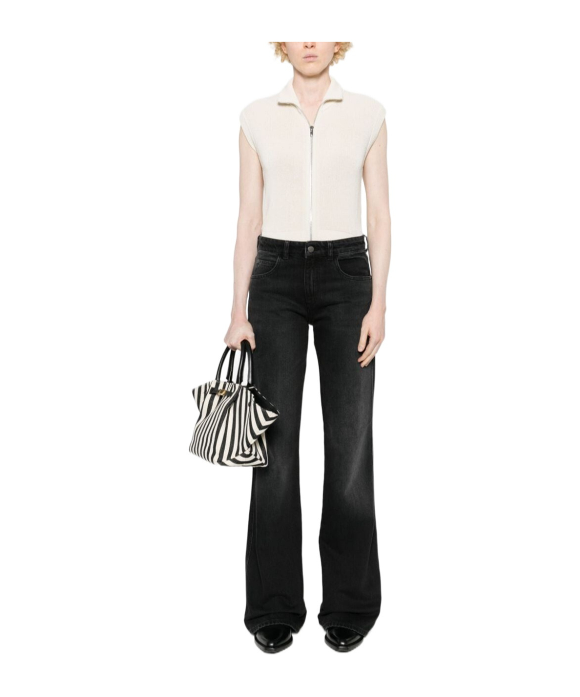 Shop Emporio Armani J9d Flared Jeans In Black