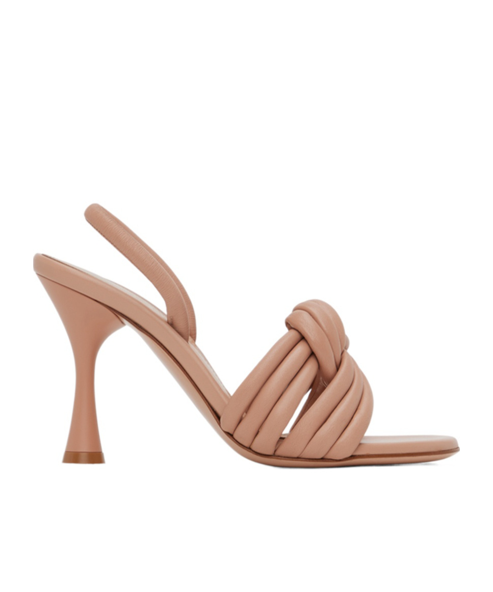 Gianvito Rossi Ottavia 95 Knotted Leather Slingback Sandals In Pink