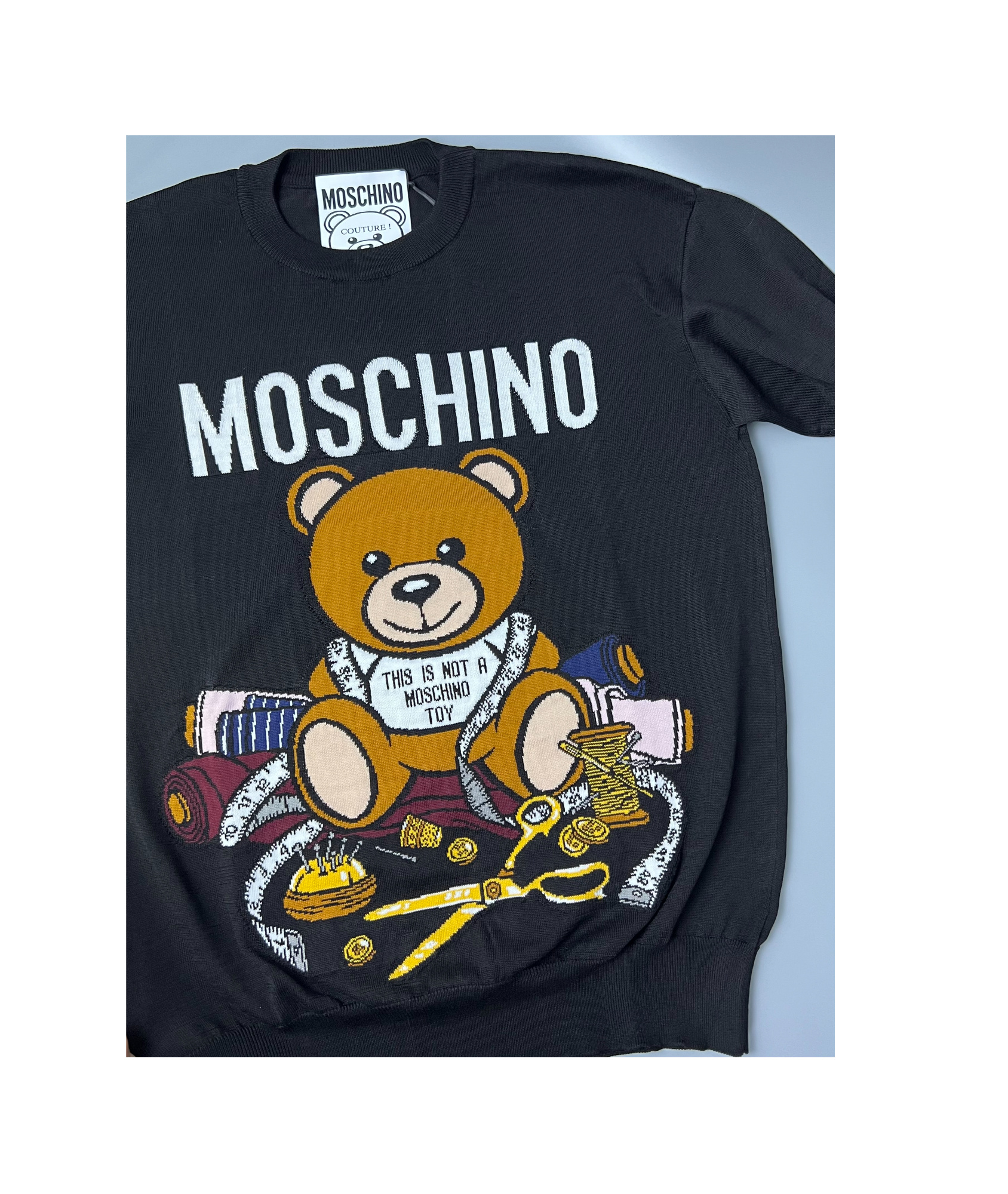 Moschino Crew Neck Sweater In Black