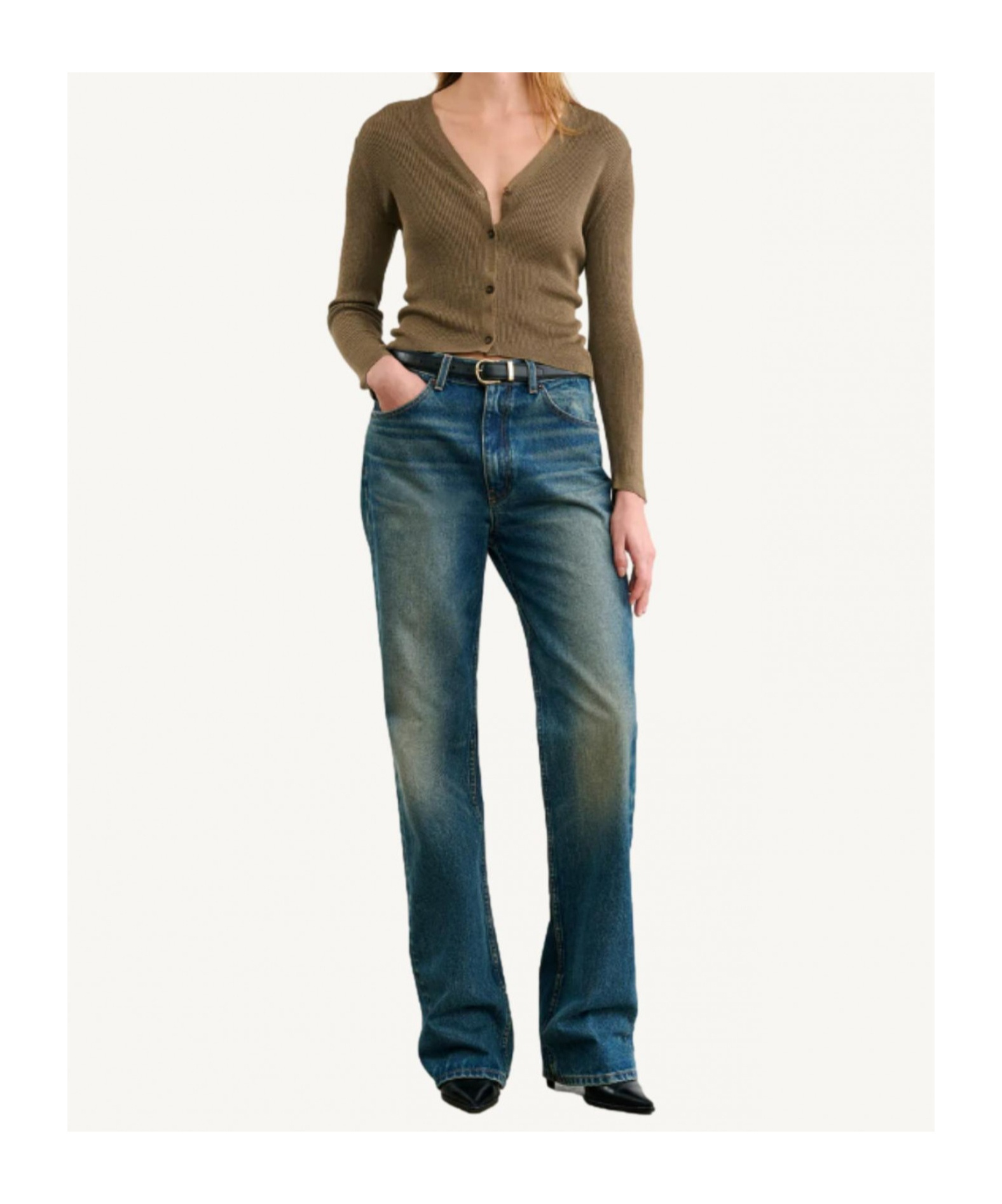Nili Lotan V-neck Button Sweater In Brown
