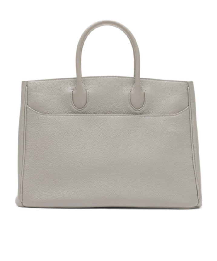 Burberry Structured Grey Bag With Textured Finish In Gray