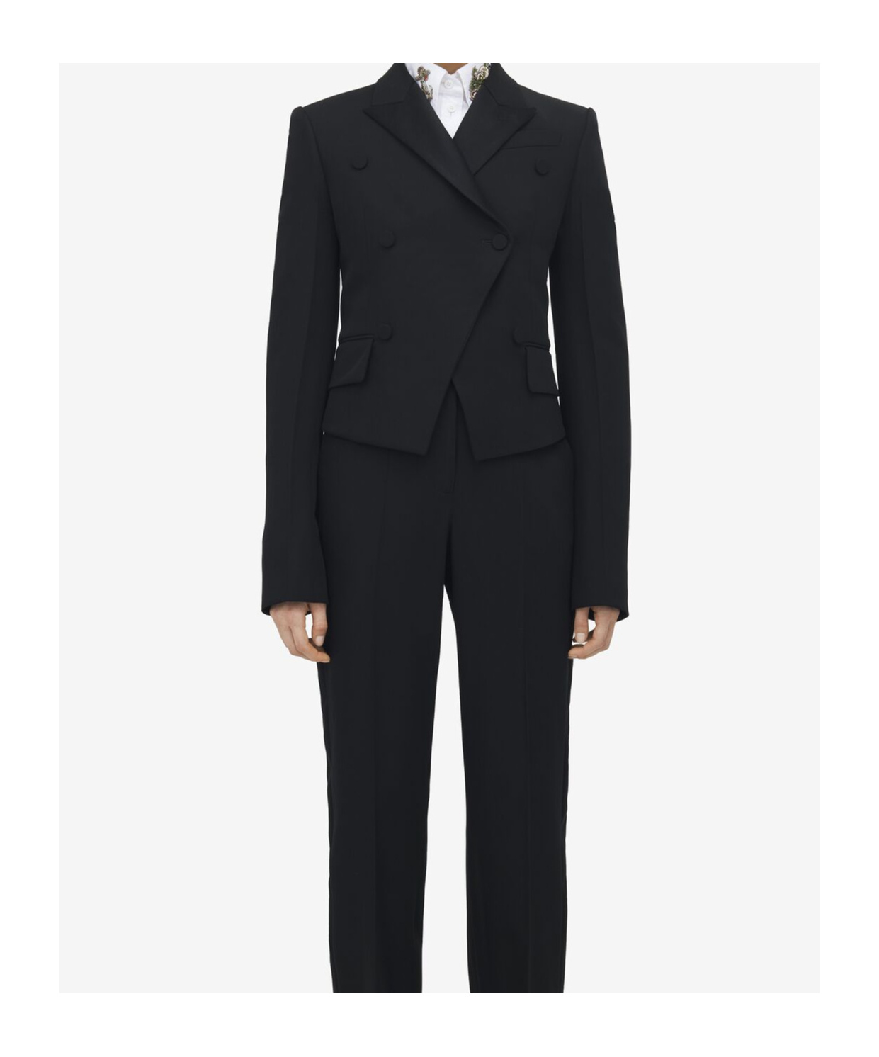 Alexander Mcqueen Wool-blend Double-breasted Blazers In Black