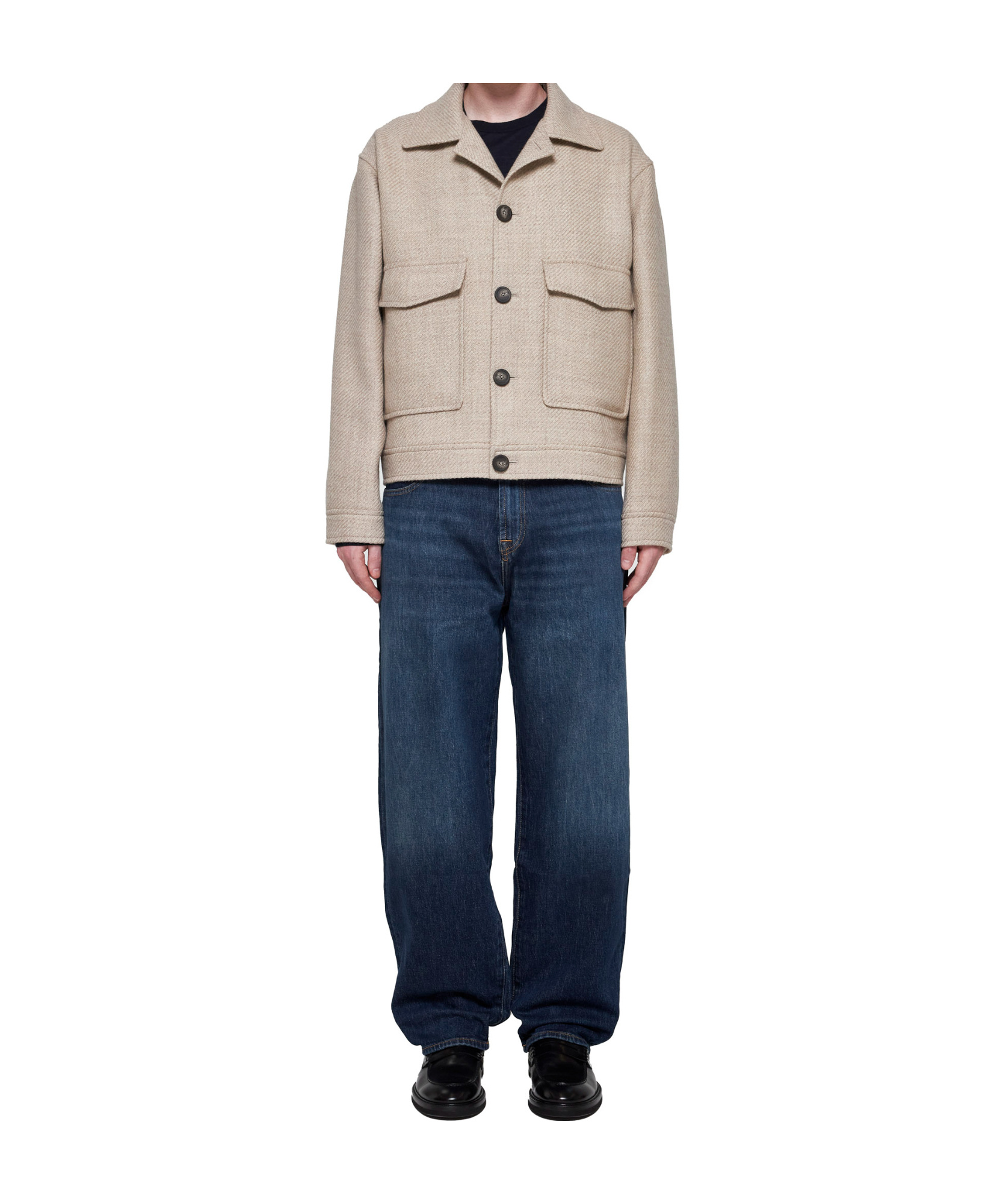 Shop Tagliatore Long-sleeved Button-up Coat In Nude