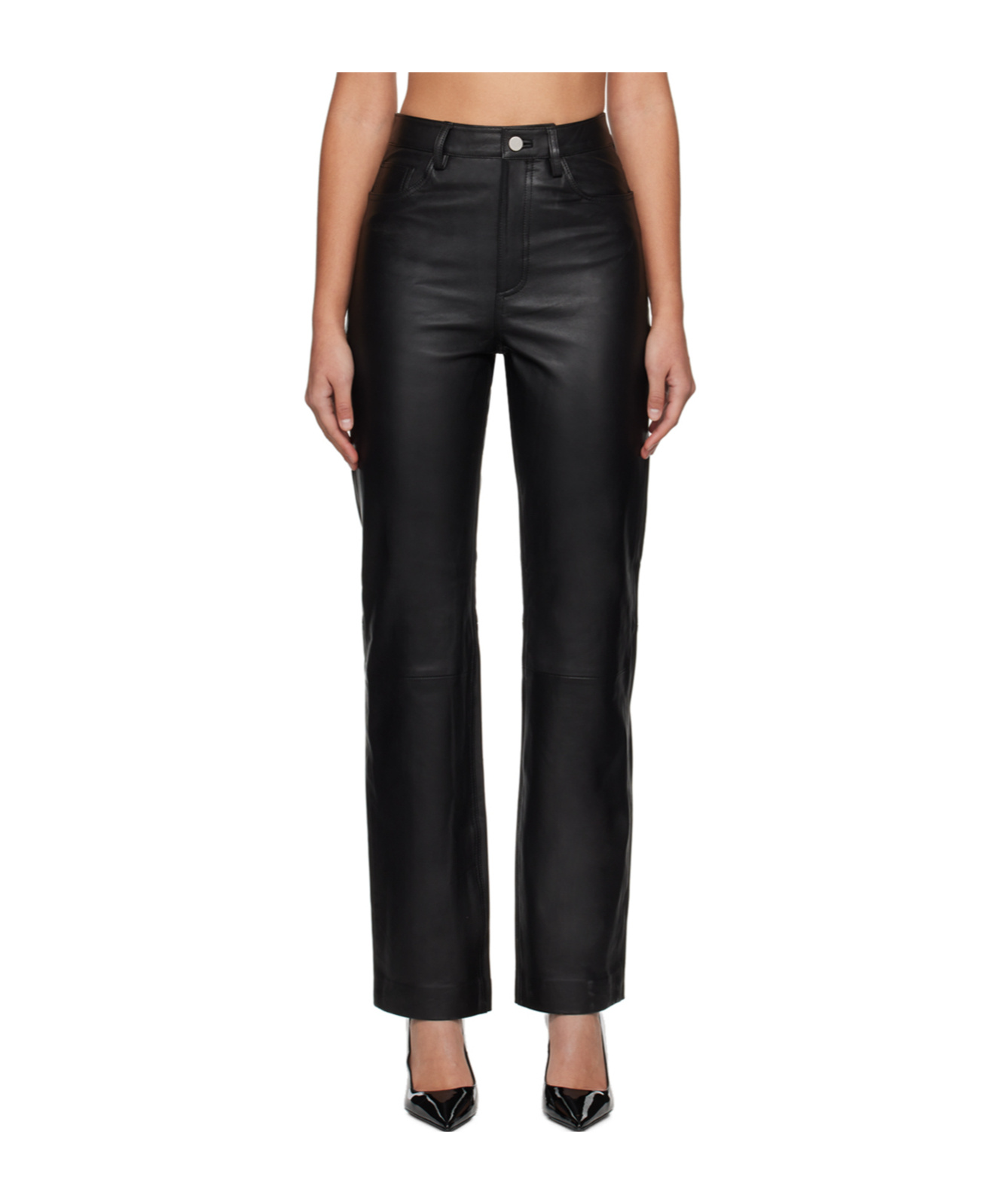 Remain Birger Christensen Straight Belt-loop Casual Pants In Black