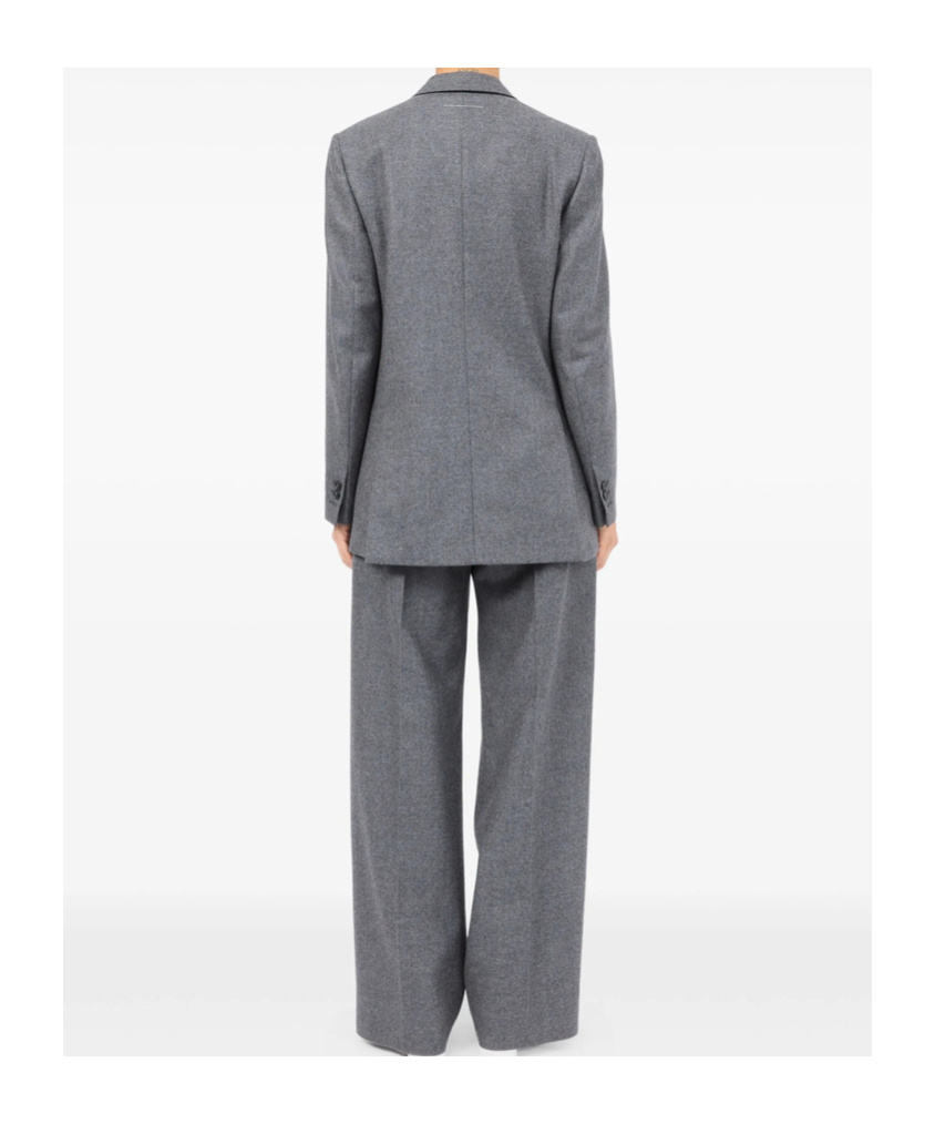 Mm6 Maison Margiela Mm6 By Maison Margiela Double-breasted Medium Grey Jacket With Elegant Tailoring