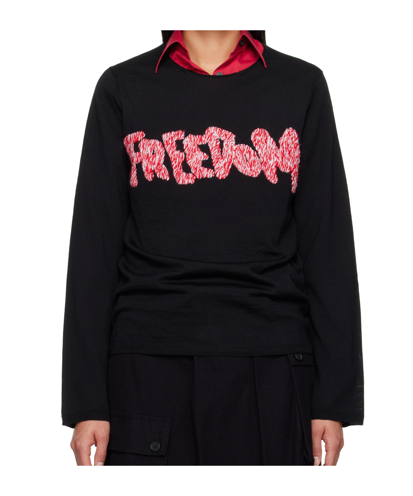 Comme Des Garçons Freedom Sweater In Black