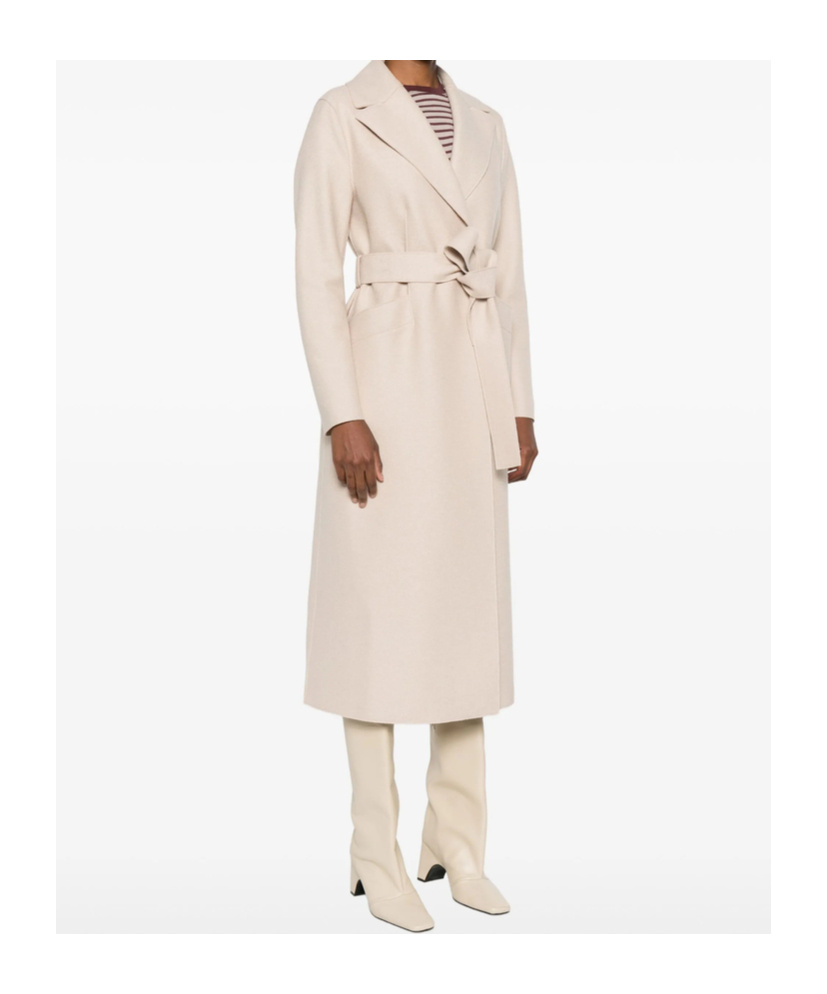 Harris Wharf London Belted Notched-lapels Coat In Brown