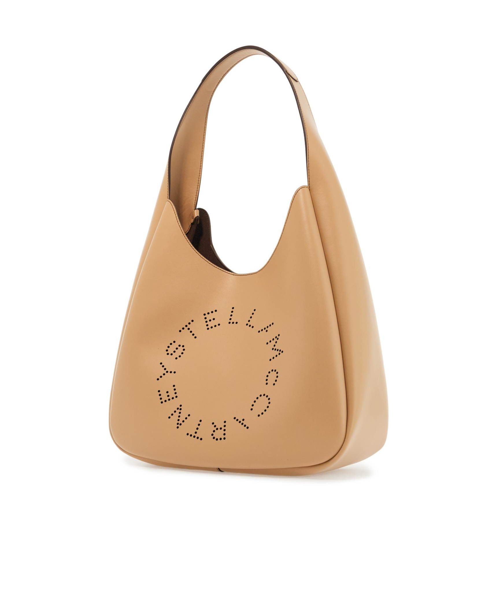 Stella Mccartney Logo Hollowed Out Handbag In Nude