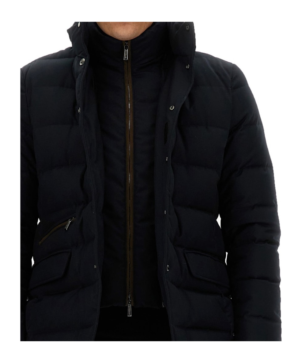 Moorer Quilted Long-sleeved Casual Jacket In Black