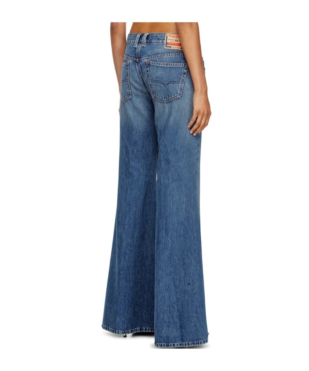 Diesel Straight Flared Trousers Belt Loops In Blue