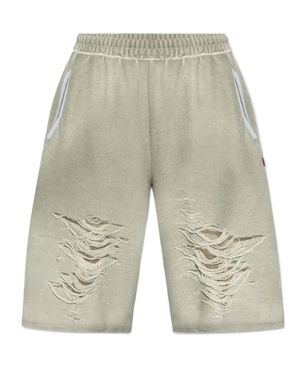 Diesel P-perc-short Distressed Shorts In Green