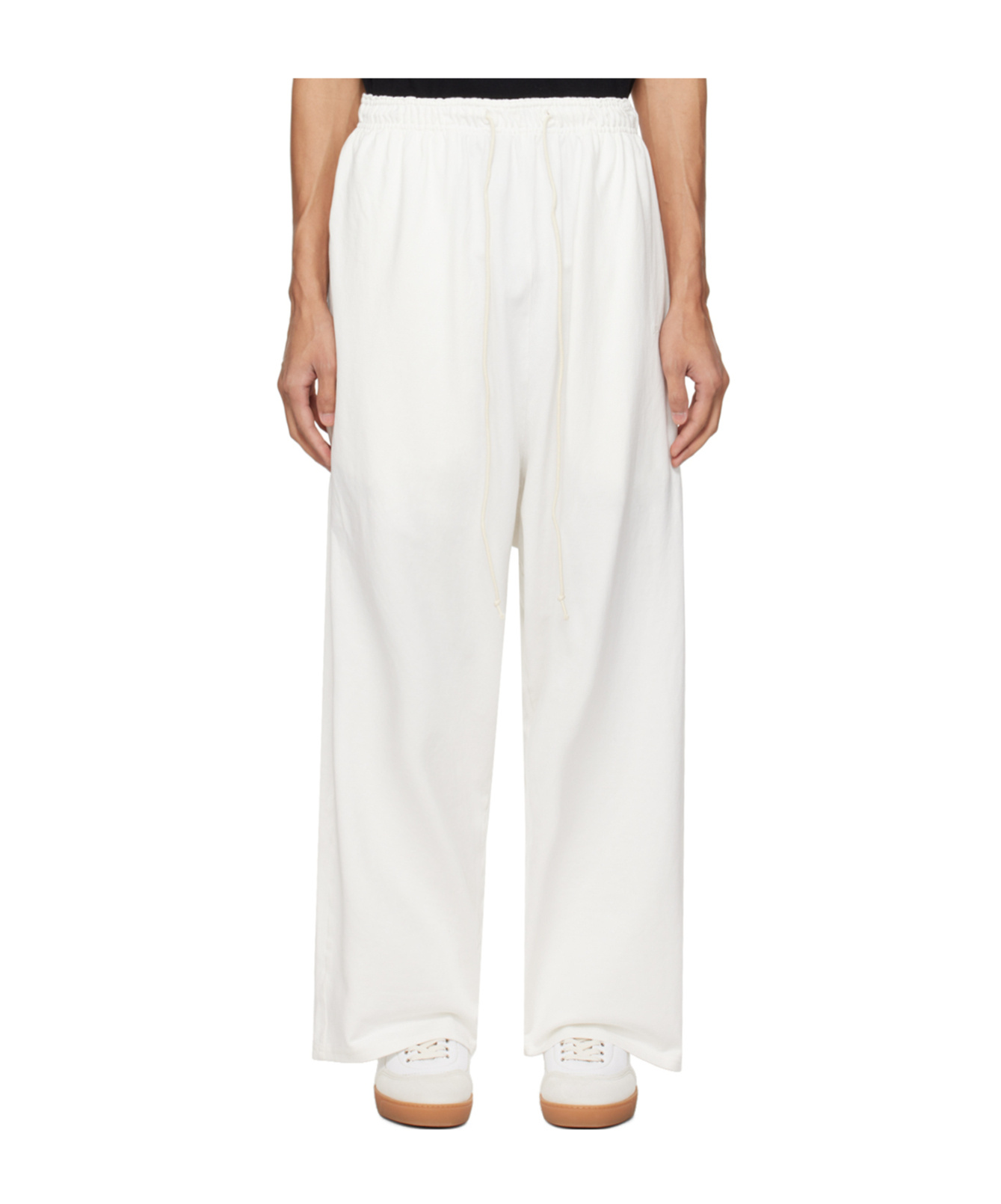 Hed Mayner White Embroidered Sweatpants In White