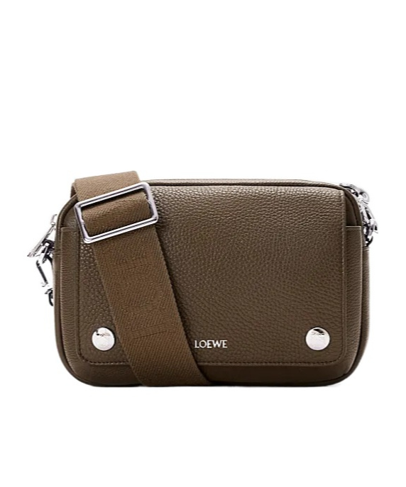 Loewe Small Pebble Messenger Bag In Supple Grained Calfskin