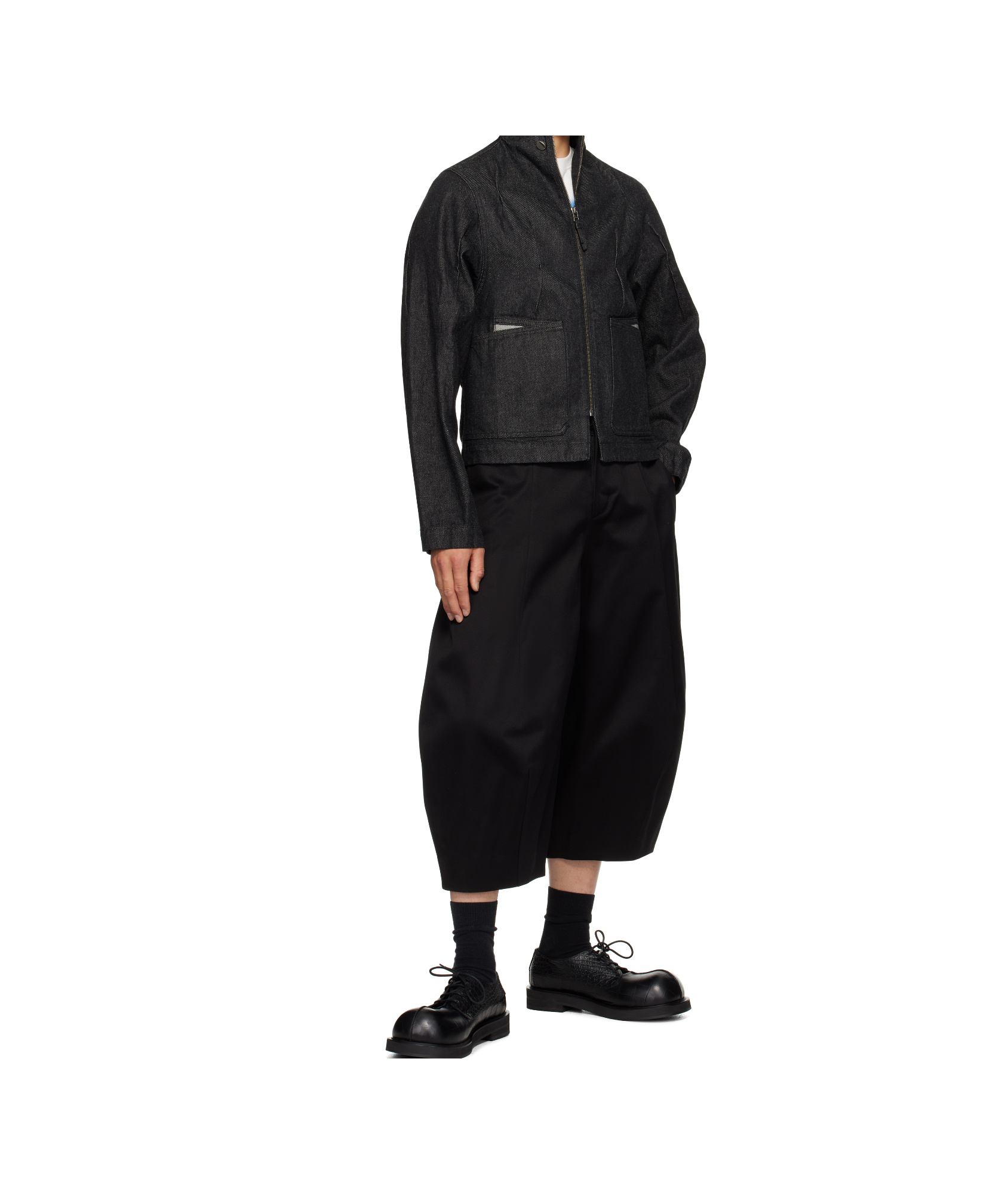 Ader Error Long Sleeve Denim Jacket In Black