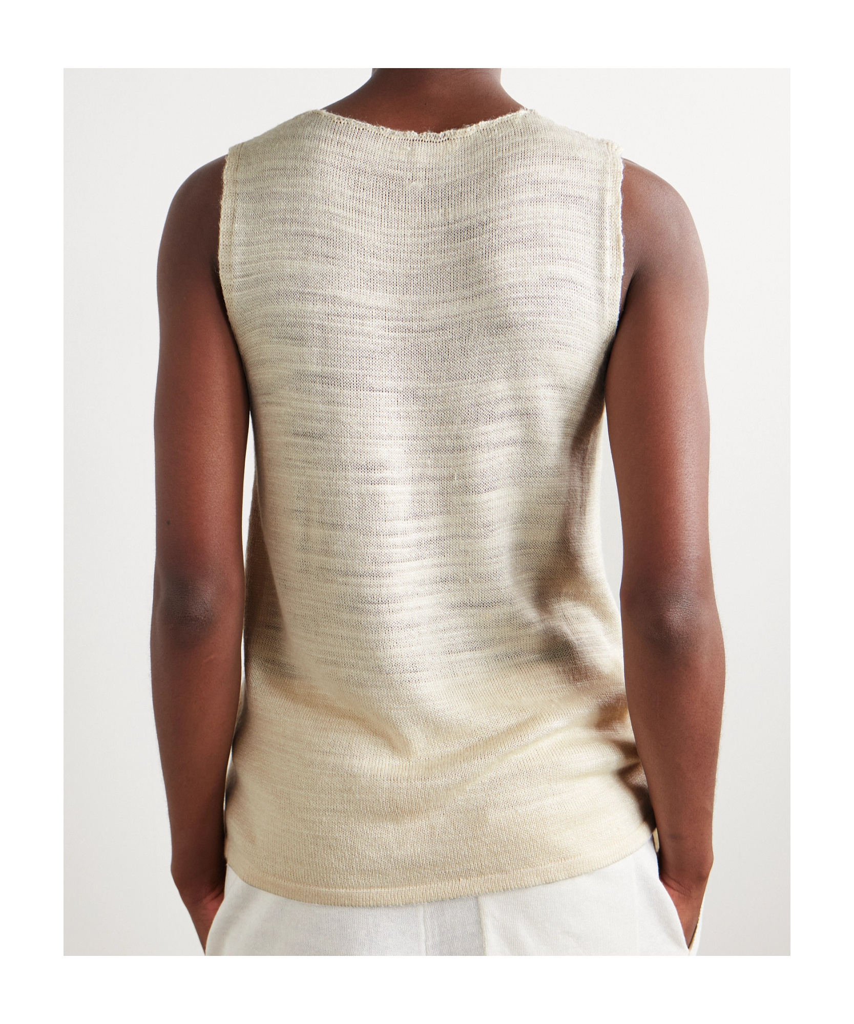 The Row Juyah Open-knit Silk Tank In True Color