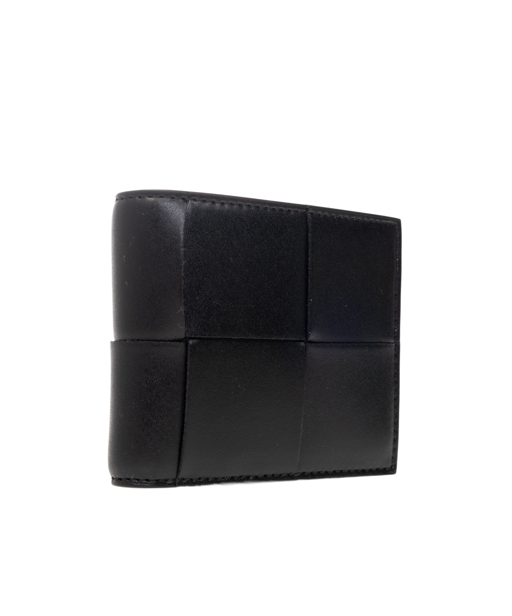 Bottega Veneta Bi-fold Intrecciato Wallet In Calf Leather In Black