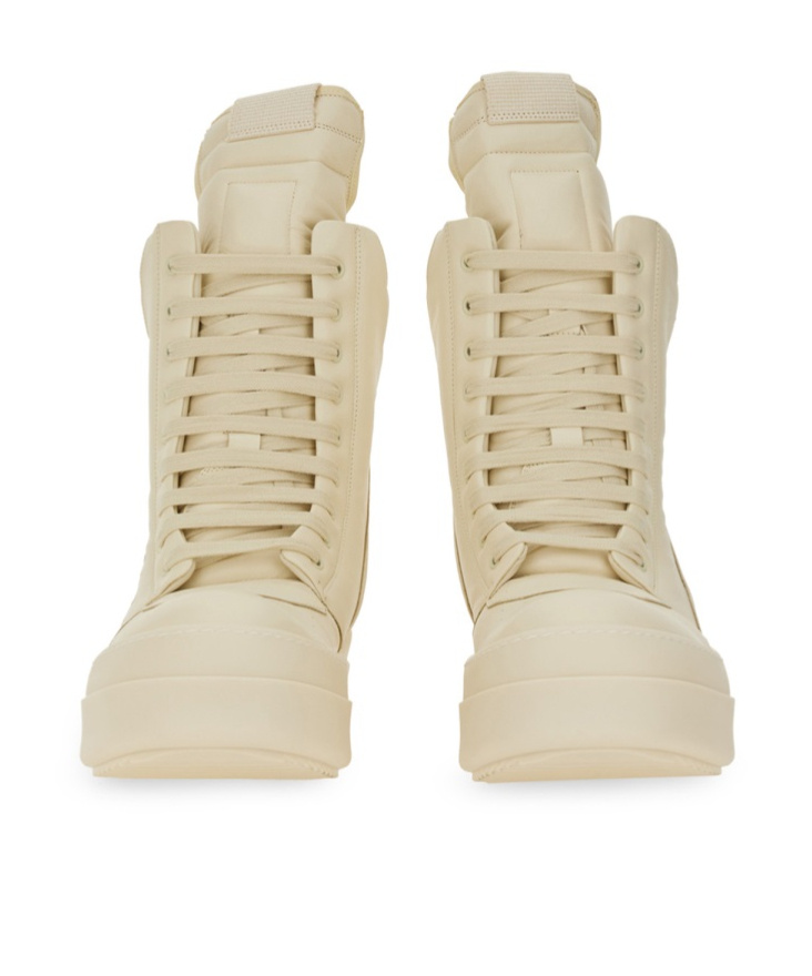 Rick Owens Round Toe High Top Casual Shoes In Brown