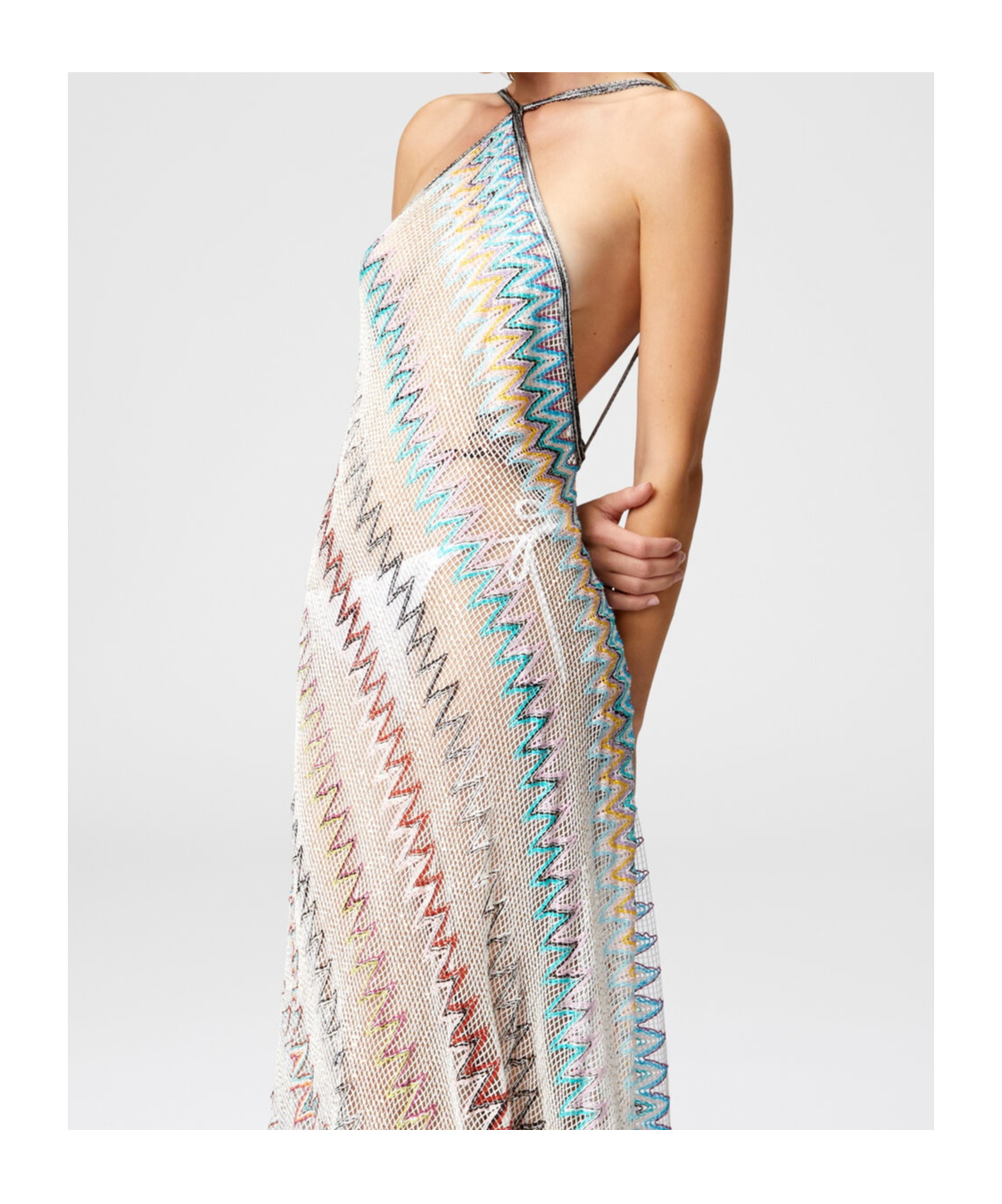 Missoni Zigzag Intarsia Open-knit Maxi Dress In Multicolor